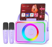 [2026] Machine de karaoké 2 Microphones : système de karaoké Wowstar avec 2 Microphones de karaoké - Haut-Parleur Bluetooth Portable pour Adultes et Enfants - Cadeau de Noël - Caisson de Basses PA