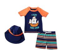 2026 Maillot de bain trois pièces pour tout-petits et bébés à manches longues à manches courtes Design de dessin animé Maillot de bain mignon pour tout-petits enfants étudiants, Orange, 5-6 ans