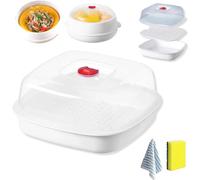2026 Microwave Oven Steamer, Multifunctional microwave steamer for vegetables, Multifunctional Microwave Heating and Thermal Insulation Steamer Utensils for Vegetable (Square-1 layer)