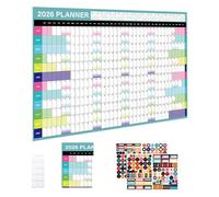 2026 Monthly Calendar, Wall Calendar, 2026 Yearly 365 Days Wall Poster Planner, 12 Month Planning Organizer Grid Calendars, Large Planner For Event Appointment Birthday Deadlines Meal