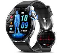 2026 Montre Connectée Homme avec ECG/Pressιon artérιelle/Sommeil/αρnée/Lampe LED,1,56" AMOLED Smartwatch Santé avec Appel Bluetooth/SOS,24H Fréquence Cardiaque/SPO2,Montre Sport Homme pour Android/iOS