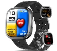 2026 Montre Connectée Homme ECG+HRV/IMC/Lipides/Acide Urique, 1,72" Smartwatch avec Tension Arterielle/Appel Bluetooth, 24/7 Sommeil Rythme Cardiaque Température Corporelle, SOS, Bracelet Respirant
