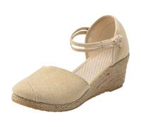 2026 Mother of The Bride Sandales pour femme respirantes chaton Mary Jane confortables talon bloc formel rendez-vous galant nuit stilettos femmes bout pointu classique habillé, beige, 37 EU