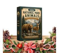 2026 National Park Countdown, 24 Day Acrylic Animal Ornaments, Christmas