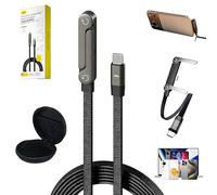 2026 New 2-in-1 Invisible Holder Charger Cable - 240w Fast Charging Cord with Built-in Phone Stand, 5 FT Flexible Cord for Smartphones,Tablets,Laptops,Enjoy Hands-Free Video Browsing (1pc)