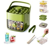2026 New 2-in-1 Large Capacity Ice Maker & Storage Bin Set, Portable Ice Maker with Lid and Storage Box (48 cubes), Easy Press Release Ice Cube Tray with Tongs for Cocktails and Drinks (C-PP)