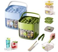 2026 New 2-in-1 Large Capacity Ice Maker & Storage Bin Set, Portable Ice Maker with Lid and Storage Box (48 cubes), Easy Press Release Ice Cube Tray with Tongs for Cocktails and Drinks (I)