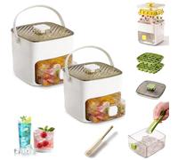 2026 New 2-in-1 Large Capacity Ice Maker & Storage Bin Set, Portable Ice Maker with Lid and Storage Box (48 cubes), Easy Press Release Ice Cube Tray with Tongs for Cocktails and Drinks (G)