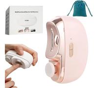 2026 New 3-in-1 Automatic Electric Nail Clipper with Polishing & LED Light, 2 Adjustable Speeds, Safe & Quiet Nail Trimmer for Baby, Adults and Seniors (Pink)