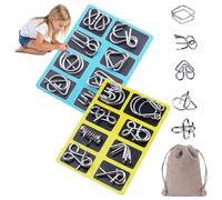 2026 New 3dmetal Montessori Puzzle Solving, Metal Brain Teaser Puzzles, Metal Puzzles for Adults, Steel IQ Games, Physics Mind, for Family Game Nights and Travel Entertainment (H)