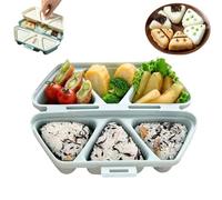2026 New 6 in 1 Mold - Non-Stick Triangle Rice Ball Maker with Cavities, Foldable Dishwasher-Safe Bento Tool for Sushi Musubi Quick Meal Prep (Blue)