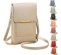 2026 New Anti-Theft Leather Bag for Women, Women's Touch Screen Mobile Phone Messenger Bag, Fashion Key Change Bag (Gray)