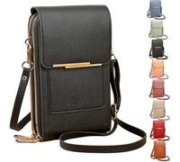 2026 New Anti-Theft Leather Bag for Women, Women's Touch Screen Mobile Phone Messenger Bag, Fashion Key Change Bag (Black)