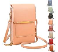 2026 New Anti-Theft Leather Bag for Women, Women's Touch Screen Mobile Phone Messenger Bag, Fashion Key Change Bag (Light Pink)