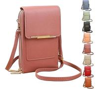 2026 New Anti-Theft Leather Bag for Women, Women's Touch Screen Mobile Phone Messenger Bag, Fashion Key Change Bag (Dark Pink)