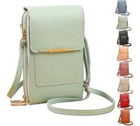 2026 New Anti-Theft Leather Bag for Women, Women's Touch Screen Mobile Phone Messenger Bag, Fashion Key Change Bag (Light Green)