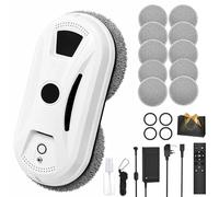 2026 New Automatic Smart Window Cleaning Robot, 5600Pa Electric Window Cleaner with 10 Rags, 3 Cleaning Modes, Smart Navigation, Edge Detection, Smart Spray & Streak-Free Shine (White)