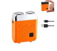2026 New Bccnerty Shaver, Bccnerty Shaver for Men, Portable 360° Rotary Dual Ring Electric Shavers, Type-C Rechargeable Wet & Dry Use, One-Button Electric Shavers (Orange-Silver)