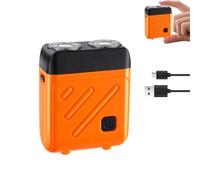 2026 New Bccnerty Shaver, Bccnerty Shaver for Men, Portable 360° Rotary Dual Ring Electric Shavers, Type-C Rechargeable Wet & Dry Use, One-Button Electric Shavers (Orange)