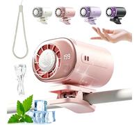 2026 New Car Clip On Air Conditioner Fan, Portable Car AC for Car, Car Fan LED Display, 360° Rotation, 199 Speeds, USB Recharge Portable Air Conditioner for Car, AC Fan for Vehicle Travel (Pink)