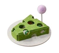 2026 New Cat Scratch Puzzle Enrichment Box, Cat Scratch Puzzle Box with 3 Track Balls, Interactive Felt Maze Toy for Cats Scratching and Hunting Fun (Green Cheese Pattern)