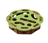 2026 New Cat Scratch Puzzle Enrichment Box, Cat Scratch Puzzle Box with 3 Track Balls, Interactive Felt Maze Toy for Cats Scratching and Hunting Fun (Green Flower Pattern)