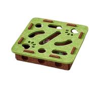 2026 New Cat Scratch Puzzle Enrichment Box, Cat Scratch Puzzle Box with 3 Track Balls, Interactive Felt Maze Toy for Cats Scratching and Hunting Fun (Green Square)