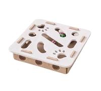 2026 New Cat Scratch Puzzle Enrichment Box, Cat Scratch Puzzle Box with 3 Track Balls, Interactive Felt Maze Toy for Cats Scratching and Hunting Fun (Camel Square)