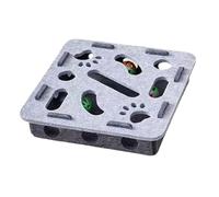 2026 New Cat Scratch Puzzle Enrichment Box, Cat Scratch Puzzle Box with 3 Track Balls, Interactive Felt Maze Toy for Cats Scratching and Hunting Fun (Gray Square)