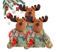 2026 New Christmas Gifts Bags Zipper Design, Reusable Fabric Gift Bags Holds 500g, Santa Claus and Elk Style for Candy, Fruit, Presents Festival Gifting (3pcs Reindeer)