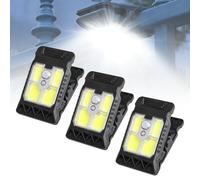 2026 New Clamp on Solar Motion Light, Clip on Solars Motions Sensor Lights Outdoor, Solar Clip Light with Motion Sensor & 3 Modes, IP65 Waterproof, for Garden, Garages, Yard (3, COB)