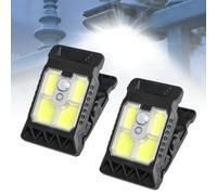 2026 New Clamp on Solar Motion Light, Clip on Solars Motions Sensor Lights Outdoor, Solar Clip Light with Motion Sensor & 3 Modes, IP65 Waterproof, for Garden, Garages, Yard (2, COB)