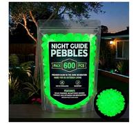 2026 New Colorful Glow-in-the-Dark Garden Stones - Glowing Pebbles for Garden, Pathway, Fish Tank & Outdoor Decor, Safe & Reusable Night Guide (Green,600)
