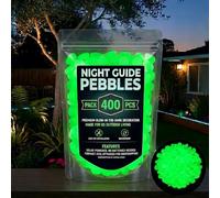 2026 New Colorful Glow-in-the-Dark Garden Stones - Glowing Pebbles for Garden, Pathway, Fish Tank & Outdoor Decor, Safe & Reusable Night Guide (Green,400)