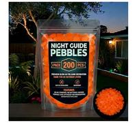 2026 New Colorful Glow-in-the-Dark Garden Stones - Glowing Pebbles for Garden, Pathway, Fish Tank & Outdoor Decor, Safe & Reusable Night Guide (Orange,200)
