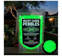 2026 New Colorful Glow-in-the-Dark Garden Stones - Glowing Pebbles for Garden, Pathway, Fish Tank & Outdoor Decor, Safe & Reusable Night Guide (Green,200)