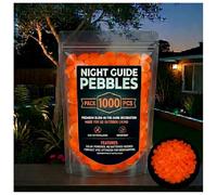 2026 New Colorful Glow-in-the-Dark Garden Stones - Glowing Pebbles for Garden, Pathway, Fish Tank & Outdoor Decor, Safe & Reusable Night Guide (Orange,1000)