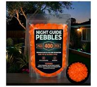 2026 New Colorful Glow-in-the-Dark Garden Stones - Glowing Pebbles for Garden, Pathway, Fish Tank & Outdoor Decor, Safe & Reusable Night Guide (Orange,400)