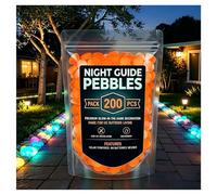 2026 New Colorful Glow-In-The-Dark Garden Stones, Luminous Pebbles for Walkway Patio Yard Fish Tank Aquarium Decor, Glowing Rocks for Pathway Garden Crafts (Orange,200 PCS)