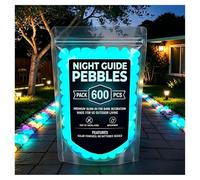 2026 New Colorful Glow-In-The-Dark Garden Stones, Luminous Pebbles for Walkway Patio Yard Fish Tank Aquarium Decor, Glowing Rocks for Pathway Garden Crafts (Blue,600 PCS)