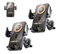 2026 New Cool Car Wireless Fast Charging Holder, Charge Faster, Wireless Charging Rotating Car Mount, 360° Rotation, 15w Universal, Smart Sensor Open, Switch Between Horizontal Vertical (Black*2)