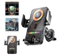 2026 New Cool Car Wireless Fast Charging Holder, Wireless Charging Rotating Car Mount,15w Universal, 360° Rotation, Smart Sensor Open, Switch Between Horizontal Vertical (A)