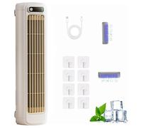 2026 New Cooling Ace Portable Air Conditioner, Quiet Desktop Tower Fan with 3 Speeds & LED Touch Screen, 3D Circulating Air-cooled Fan, Cooling Fan for Bedroom Office Home (Beige, Plug-in)