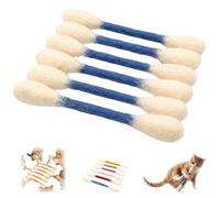 2026 New Cotton Swabs Cat Toys with Catnip, 6 Pk Durable Giant Kitten Chew Sticks, Interactive Felt Kitty Kickers Toy Sticks for Outdoor Home Exercise Training Entertainment Yard Park (Blue)
