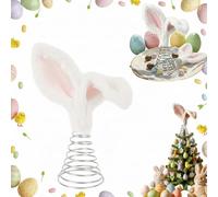 2026 New Easter Tree Topper Bunny Ears - Plush Rabbit Hugged Carrot Decorations with Metal Base - Cute Spring Easter Tree Ornaments for Holiday Home Party Supplies (1pcs)