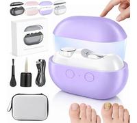 2026 New Electric Nail Clippers for Seniors, 3 in 1 Electric Nails with LED Light and Nail Scraps Storage, Trimmer and Polishing, Smart Toe Nail Clippers File for Thick Toenails/Extra Hard (Purple)