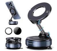 2026 New Fitabi Magvac 360 Dual Lock Phone Holder Ftb06【Upgraded Strongest Suction Cup】 Vacuum Adsorption Magnetic Bracket, 360° Adjustable Vacuum Magnetic Phone Holder Mount for Your Car (Black)