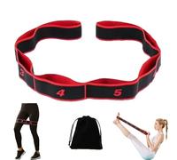 2026 New Fitness Resistance Band for Stretching and Yoga, Numbered Resistance Band for Glute Training, Fitness Resistance Bands Adjustable 8-Segment Multi-Loop Stretch Strap (Red)