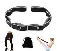 2026 New Fitness Resistance Band for Stretching and Yoga, Numbered Resistance Band for Glute Training, Fitness Resistance Bands Adjustable 8-Segment Multi-Loop Stretch Strap (Grey)