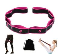 2026 New Fitness Resistance Band for Stretching and Yoga, Numbered Resistance Band for Glute Training, Fitness Resistance Bands Adjustable 8-Segment Multi-Loop Stretch Strap (Pink)